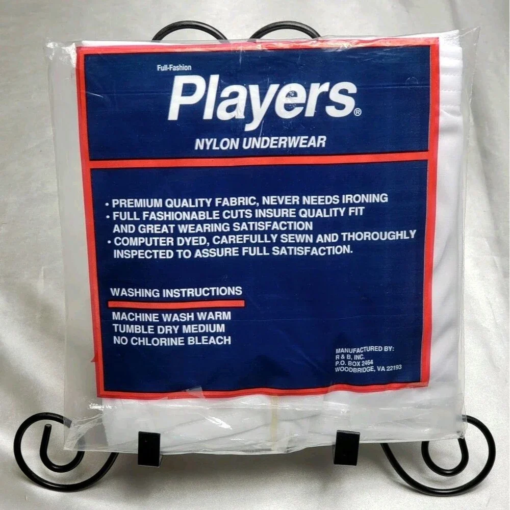 Players 100% NYLON White Brief 2X 46-48 Luxurious Knit Full-Fashion New and Seal